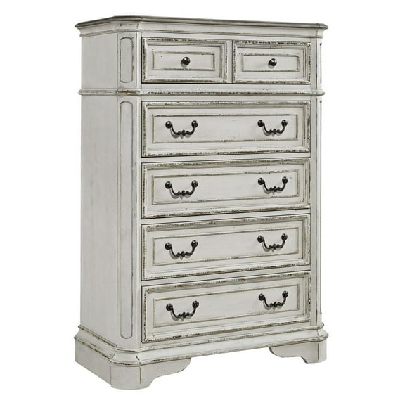 Magnolia Manor White 5 Drawer Chest