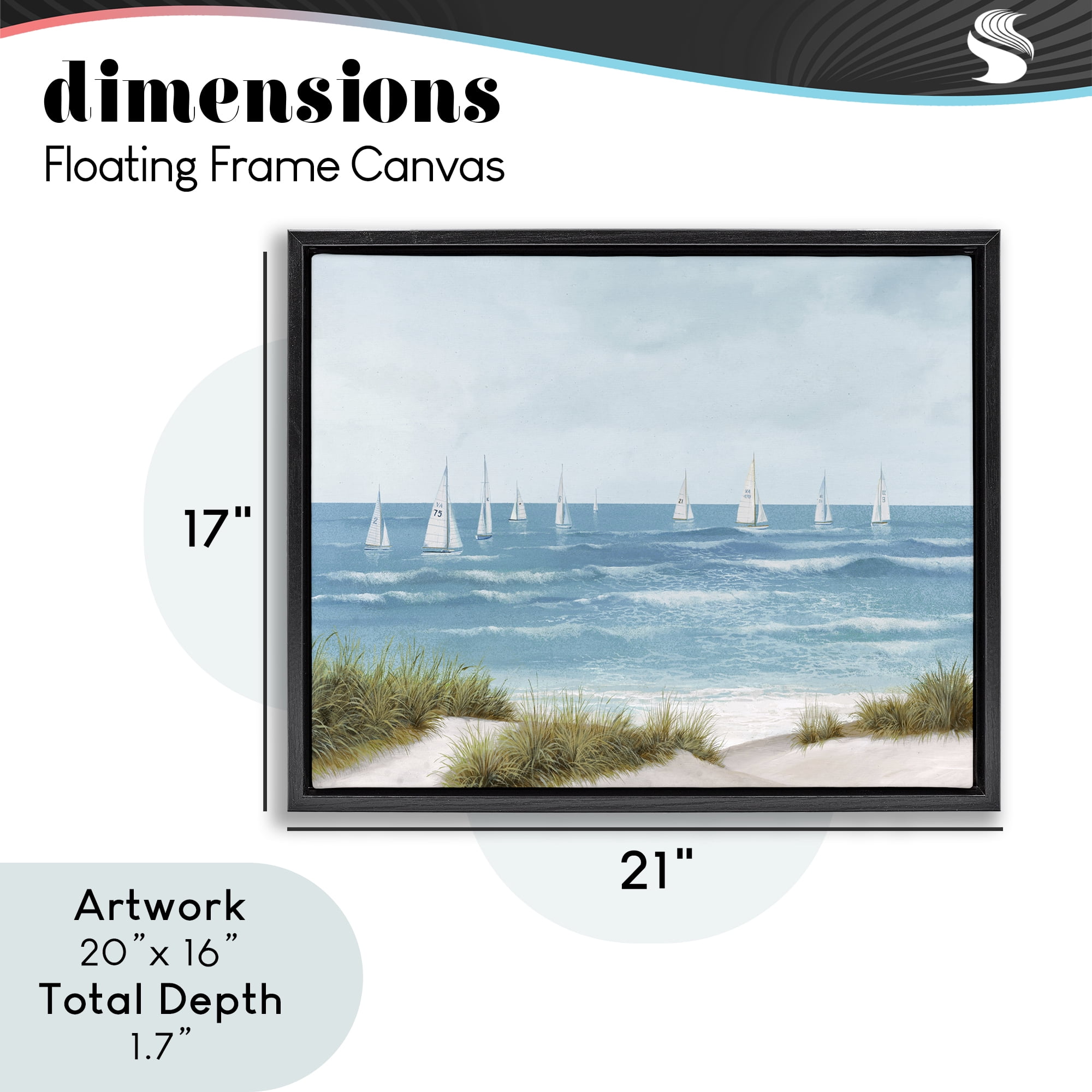 Stupell Industries Sail Away Seaside Boats Black Framed Floater Canvas Wall Art, design by Lorenzo Collective