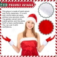 thumbnail image 2 of Disfraz de Papá Noel navideño para adultos, 1 par de guantes de terciopelo de piel roja de Papá Noel para mujeres y niñas, disfraz de cosplay para fiesta de Navidad, 2 of 5