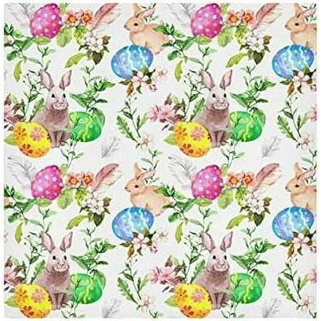 

Hyjoy 20*20in Easter Bunny Eggs Cloth Napkins Set of 6 Oversized Washable Reusable Polyester Dinner Table Napkins for Family Restaurant Party Decor