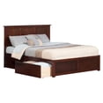 thumbnail image 1 of Leo & Lacey Madison King Wood Platform Bed & Storage Drawers in Walnut, 1 of 4