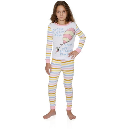 Dr Seuss Baby Clothes - Dr Seuss Amazing Girls Cotton Pajama Set, Today is Your Day, Size: 10