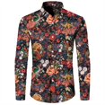 thumbnail image 2 of Camisa elegante para hombre con estampado de leopardo en 3D, cuello vuelto, botones, manga larga, ropa de calle vintage para hombre y mujer, camisetas, 2 of 5