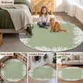 thumbnail image 6 of Round Area Rug 8ft,Sea White Coral on Light Green Background Washable Carpet Non-Slip Runner Accent Rugs Indoor Floor Mat for Bedroom Living Room Decor,Marine Life, 6 of 9