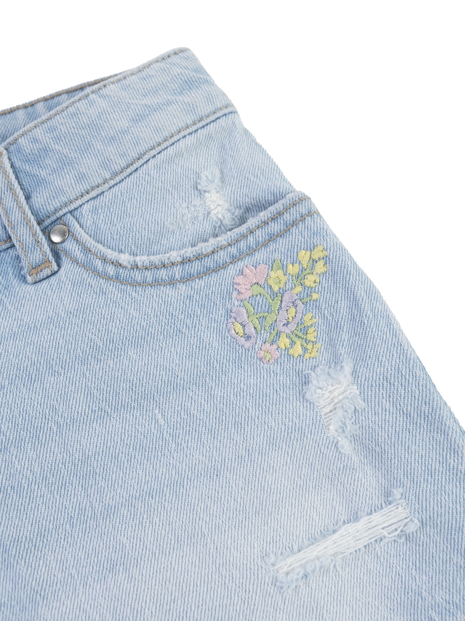 Wonder Nation Girls Baggy Denim Shorts, Size 5-18