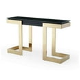 thumbnail image 4 of Sumo Console, 10mm glass top, Connector in black, Polished gold stainless base., 4 of 5