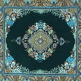 thumbnail image 1 of Ahgly Company Indoor Square Medallion Light Blue Traditional Area Rugs, 4' Square, 1 of 4
