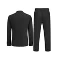 thumbnail image 2 of COOFANDY Men's 2 Piece Linen Blended Suits Set Regular Fit Casual Lightweight Cotton Linen Beach Wedding Blazer and Pants, 2 of 5