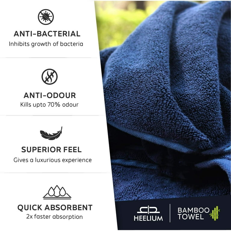 Heelium Small Hand Size Bamboo Towel 40 X 65 Cm Antibacterial Ultra Soft 600 Gsm Set Of 6 Peach Blue Grey Teal White Iris Walmart