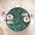 thumbnail image 4 of Ambesonne Leaves Greenery Fitted Round Tablecloth, Tropical Jungle Art, 40"- 44" Diameter, Fern Green Pastel Green, 4 of 5