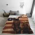 thumbnail image 5 of Salouo Deer American Flag Vintage Print Bed Blankets,Flannel Blanket Comfortable Air Conditioning Blanket Lightweight Blanket for Sofa Bed Travel & Couch -50"x40", 5 of 8