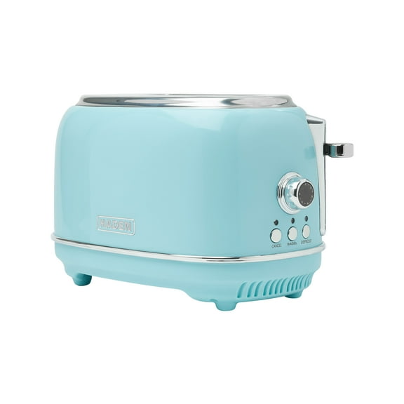 Open Box Haden 2 Slice Wide Slot Stainless Steel Bread Toaster, Turquoise