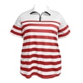 thumbnail image 3 of GigrtiJin Summer Collared T Shirts for Womens Striped Zipper Short Sleeve Tops Dressy Casual Loose Going Out Short Sleeve Tops, 3 of 5
