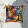 thumbnail image 2 of PHYHOO Abstract Rainbow Tree Pillow Cover Short Plush Square Home Decor Cushion Cover for Bedroom Sofa, 2 of 5
