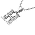 thumbnail image 3 of Dazzlingrock Collection 0.10 Carat (ctw) Round White Diamond Fancy Letter 'H' Initial Pendant 1/10 CT, 14K White Gold, 3 of 6