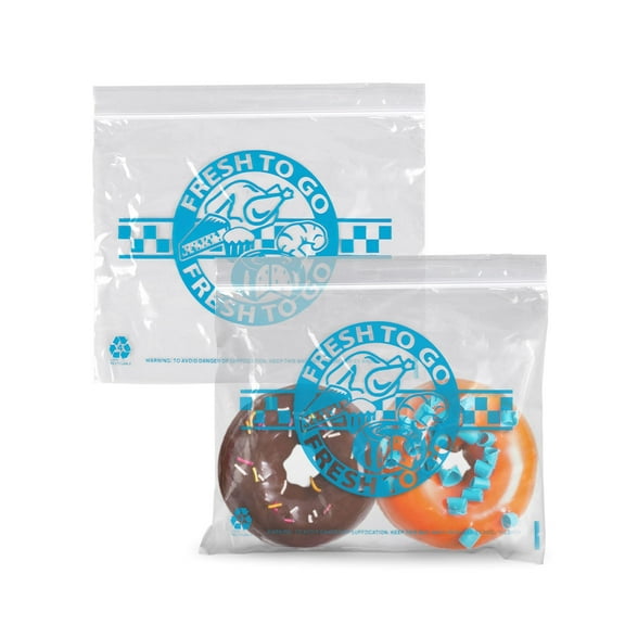 Pack of 1000 Seal Top Saddle Pack Deli Bags 10 x 8 Low Density Polyethylene Saddle Pack Bags 10x8. Clear polyethylene Package 1.50 mil Thick Plastic Bags for Food Service. Printed "Fresh to Go".