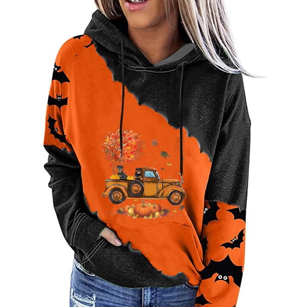 Sudadera para mujer Otoño Sudaderas Festival de moda Acción de gracias Impreso Blusa suelta de manga larga Tops casuales Sudaderas con capucha Odeerbi ODB-5