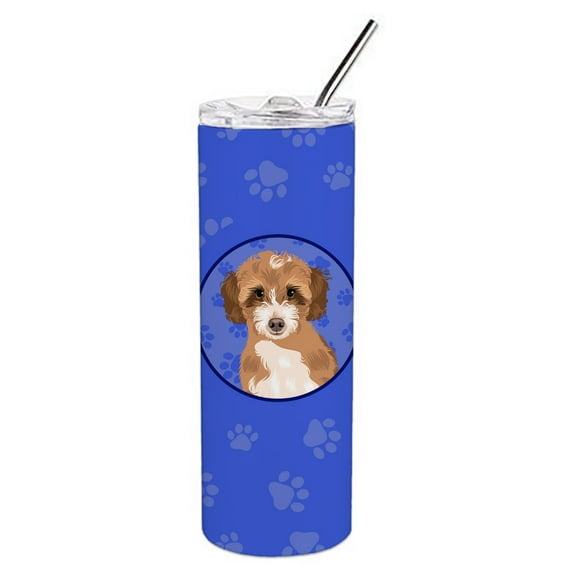 Carolines Treasures WDK1077TBL20 Doodle Tricolor Design2  Stainless Steel 20 oz Skinny Tumbler Blue 20 oz multicolor