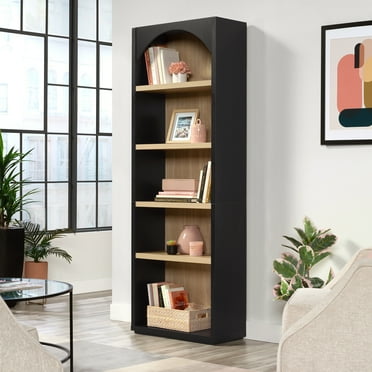 Mainstays 5 Shelf Westley Arch Bookcase, Black Finish