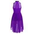 thumbnail image 4 of iiniim Girls Kids Lyrical Ballet Dance Dress Figure Ice Skating Leotard Skirted Sleeveless Performance Purple 14, 4 of 7