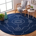 thumbnail image 2 of SAFAVIEH Kilim Adair Geometric Area Rug, Navy/Ivory, 7' x 7' Round, 2 of 8