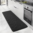thumbnail image 4 of AuroraX Absorbent Bathroom Rug Black Non-Slip Backing Quick Dry Memory Bath Mat Rug Modern Machine Washable Thick 19x47 Inch Embossed, 4 of 5