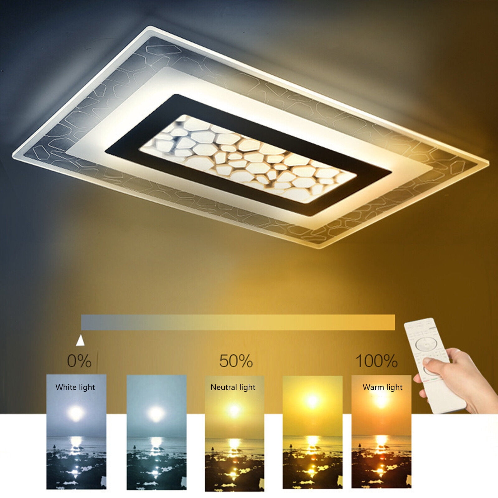 Acrylic Ceiling Light Chandelier Flush Mount Light Fixture Dimmable LED Bedroom