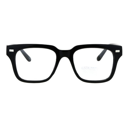 Mens Luxury Designer Horned Rim Hipster Nerdy Clear Lens Eye Glasses Black