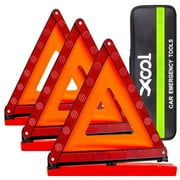 Road Triangle DOT Approved, Reflector Warning Safety Triangles Kit for Vehicles, Roadside Emergency Triangles 3 pack