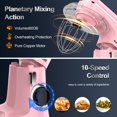 thumbnail image 3 of Batidora de pie Honinst 6,5 qt de 10 velocidades con cabezal inclinable, rosa, 3 of 7