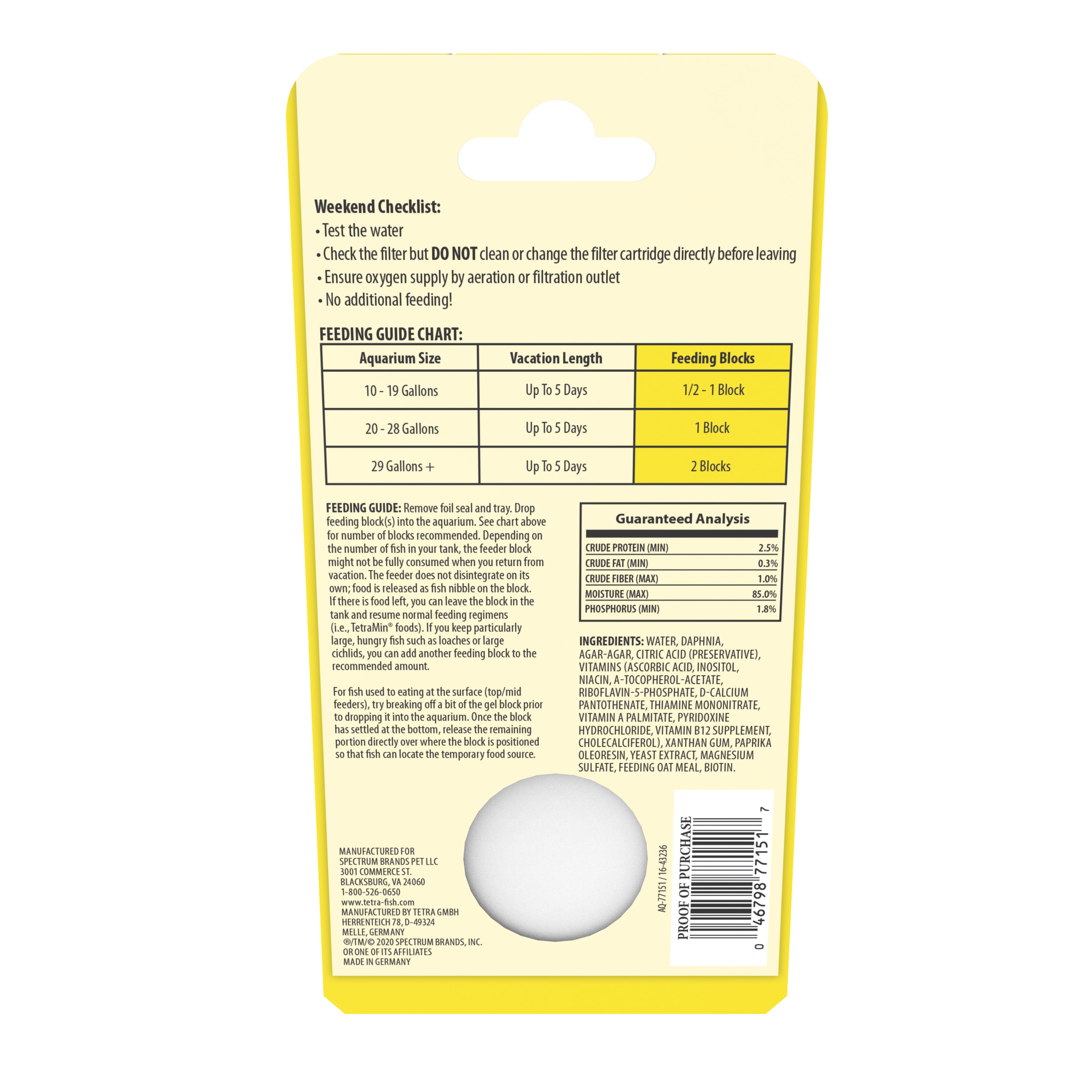 (2 pack) Tetra Weekend Tropical Feeding Block, Feeds Fish up to 5 Days, 0.85 oz.