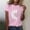 Pink, variant on Fznquz Summer Womens Tops Short Sleeve 2025 Shirts Crew Neck Graphic Print Green Casual T Shirts for Women
