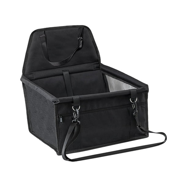 Asiento elevador para coche para perros, cama para cachorros, portátil y cómodo, transportador para mascotas, suministros para cachorros, perros pequeños Negro