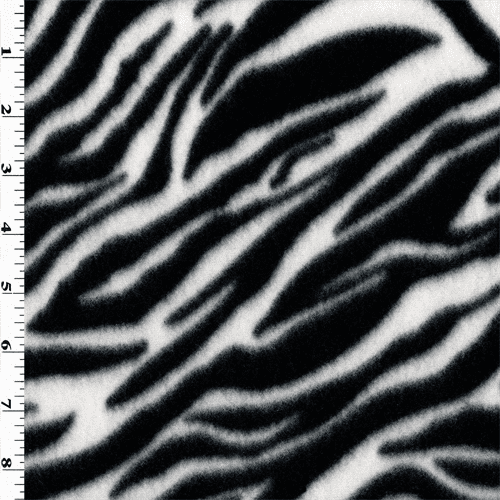 Zebra Anti-Pill Fleece Fabric By The Yard