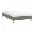 thumbnail image 3 of Twin XL Bed Frame Dark Gray Fabric 39.4"x79.9" - Modern Platform Bed with Plywood Slats - Bedroom Furniture, 3 of 9
