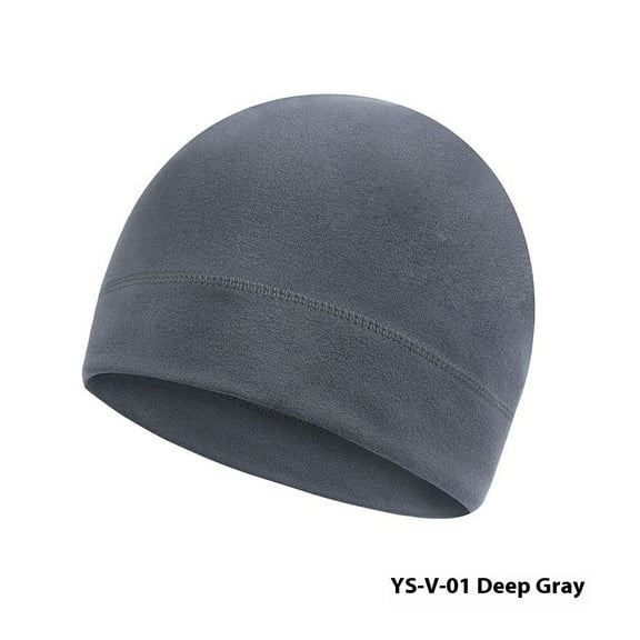Fleece Watch Cap Beanie, Lightweight Fitted Cap, Tactical Gear & Warm Winter Hat-2pcs-Dark gray military green
