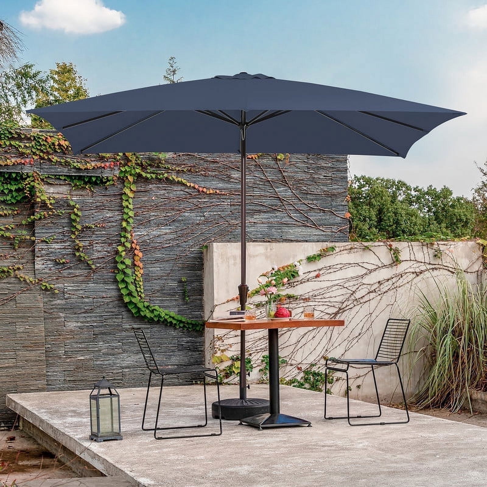 8x10 foot oblong patio umbrella JUSTLET 8'x10' Outdoor Rectangular Patio Umbrella, Gray, UV Resistant,  Waterproof Garden Shade