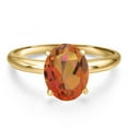 thumbnail image 3 of Gem Stone King 14K Yellow Gold Twilight Orange Mystic Quartz Engagement Ring for Women | 3.60 Cttw | Oval 11X9MM | Gemstone Birthstone | Size 5, 3 of 6