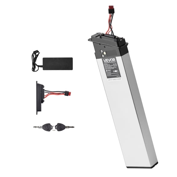 VEVOR Folding Ebike Battery, 48V 10.4Ah Electric Bike Lithium Battery Pack with BMS, 3A Charger,Lock for 1000W E-Bike Motor, Detachable Electric Bicycle Replacement Kit with Handle & Discharge Socket