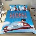 thumbnail image 1 of George Se Encoge Conjunto de sábanas temático, trío de piezas, cómodo y amigable con la piel, diseño único, regalo de decoración para el hogar para familiares, amigos y fans,173cm *218cm, 1 of 6