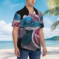 thumbnail image 3 of Balery Blue Lipped Pit Viper And Three Pink Roses Camisas hawaianas de manga corta para hombre, camisas playeras de corte holgado, camisas de vacaciones con botones,Small, 3 of 7