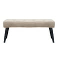 thumbnail image 2 of WestinTrends Velvet Tufted Bedroom Bench for Living Room & Entryway Furniture, Taupe, 2 of 9