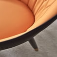 thumbnail image 3 of YesFashion Modern Dining Chair Set Of 2, Armrest Leather Upholstered Accent Dining Chair with Plastic Tube Plug for Kitchen Dining Room Living Room Apartment, 3 of 7