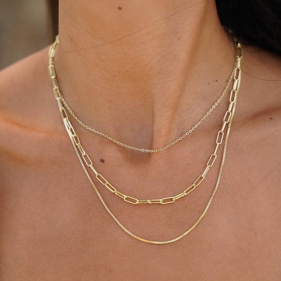 Gold Necklace For Women, 14K Gold Plated Choker Dainty Layered Necklaces, Silver Necklace For Women 14K White Gold Plated Dainty Layered Necklaces[o1643]