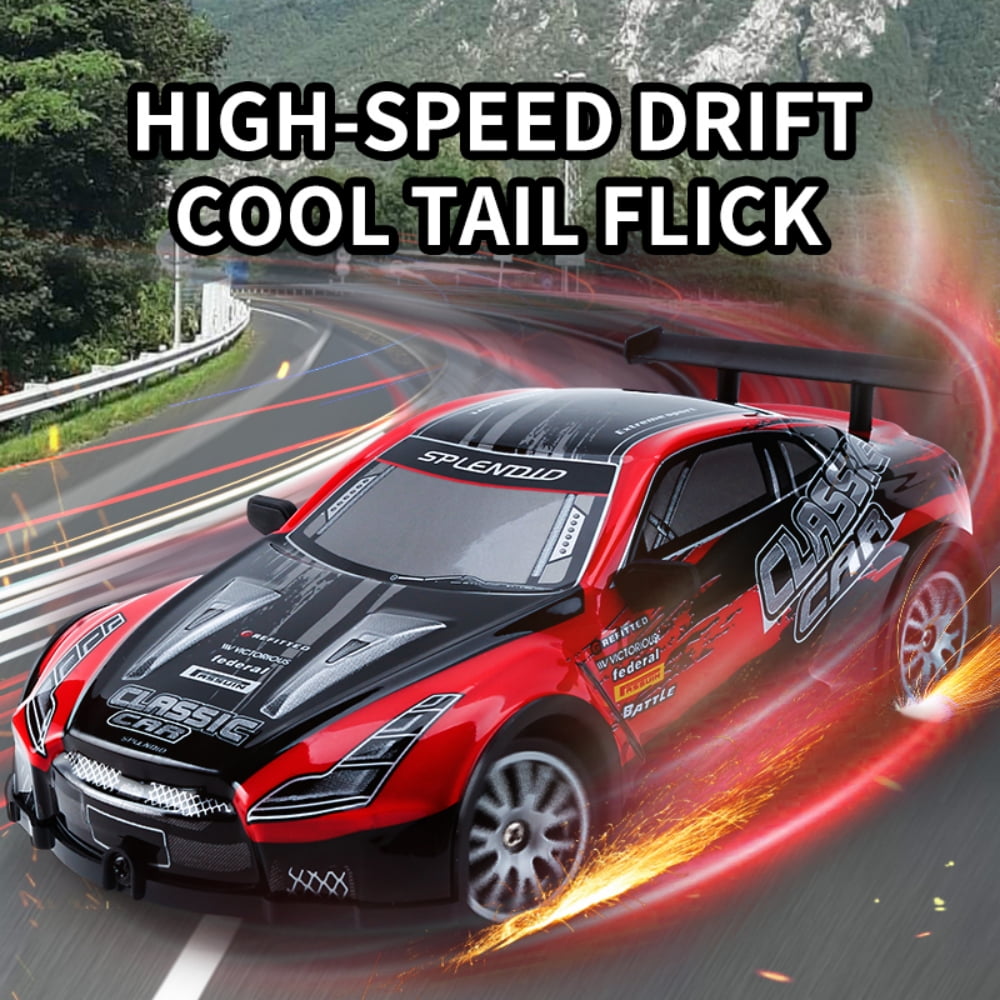 RC Drift Car, 1/20 Remote Control Car for Kids, 4WD Remote Control Sport Racing On-Road Vehicle High Speed with LED Light for Boys Girls Gifts Toys , Red