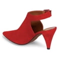 thumbnail image 3 of YDN Women Fashion Pointed Closed Toe Cone High Heels Slingback Booties Ankle Strap Adjustable Buckle Party Dress Sandals Size 13 Red, 3 of 5