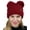 Burgundy, variant on C.C 2 Ear Pom Pom Cable Knit Soft Stretch Cuff Skully Beanie Hat, Black