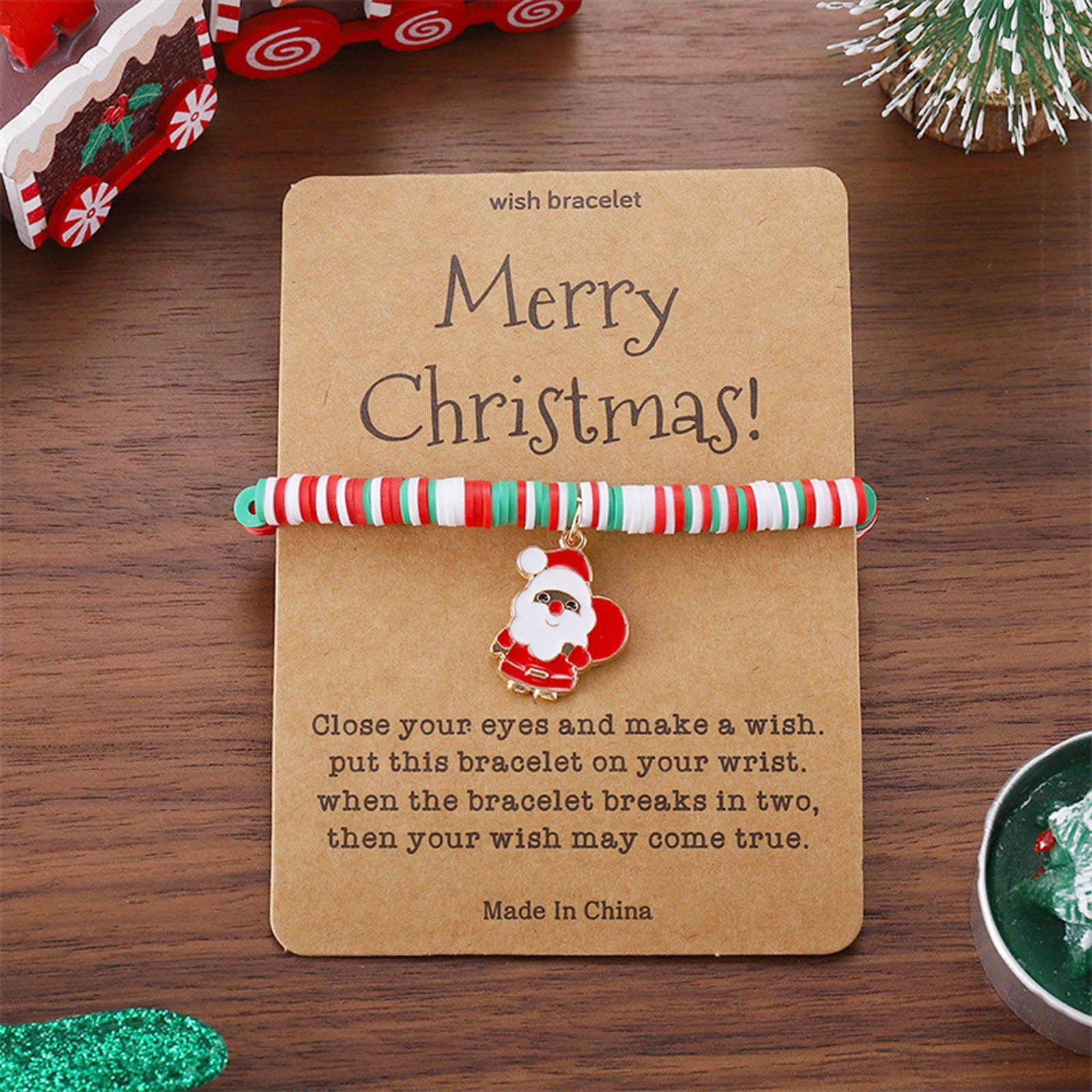 Merry Christmas Wish Wish Bracelet Cards Christmas Wish Christmas