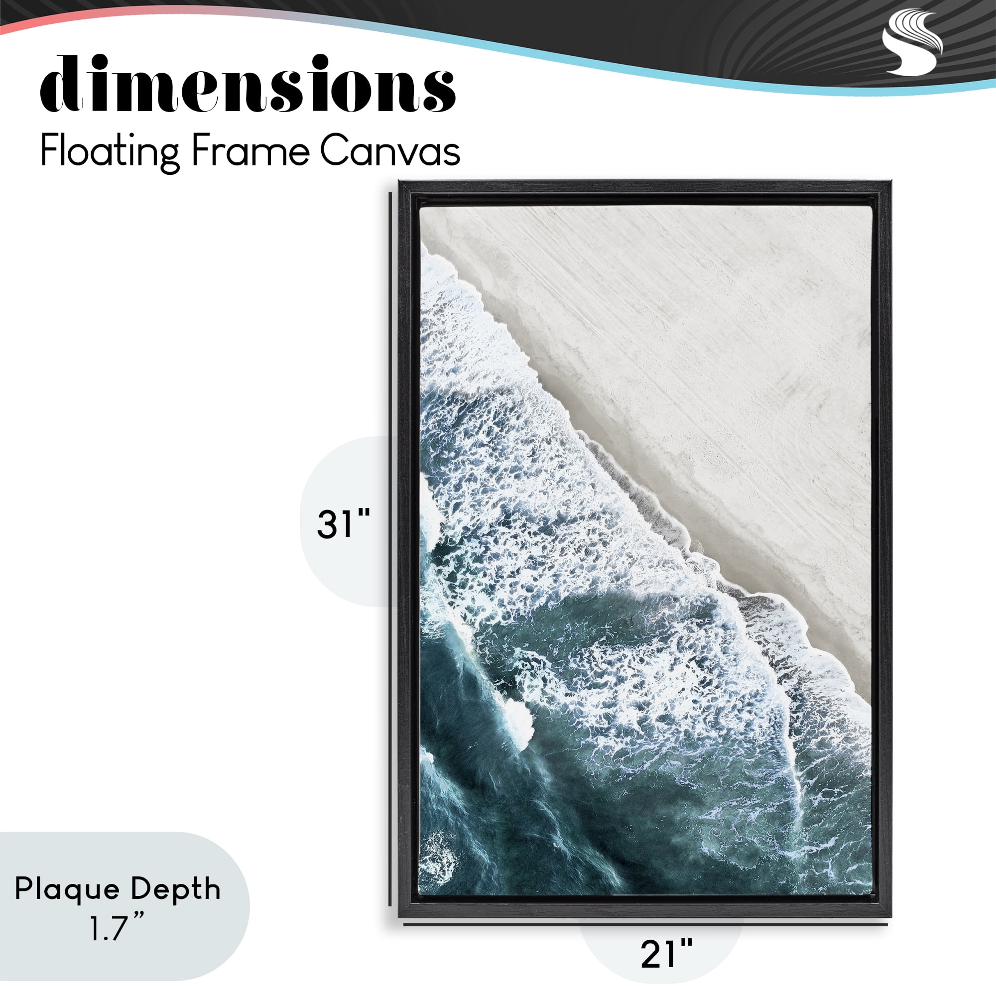 Stupell Industries Corolla Beach Breezy Shoreline Black Framed Floater Canvas Wall Art, design by Natalie Carpentieri