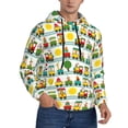 thumbnail image 2 of Salouo Train With Animals Pattern Men's Fall Hoodie Sweatshirt,Sport Hoodie with Pockets for Men Pullover Casual Hooded Sweatshirt-Large, 2 of 7